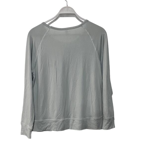 FLORA NIKROOZ WOMENS SMALL LIGHTWEIGHT LONG SLEEVE PAJAMA TOP ONLY GREY - Picture 2 of 12